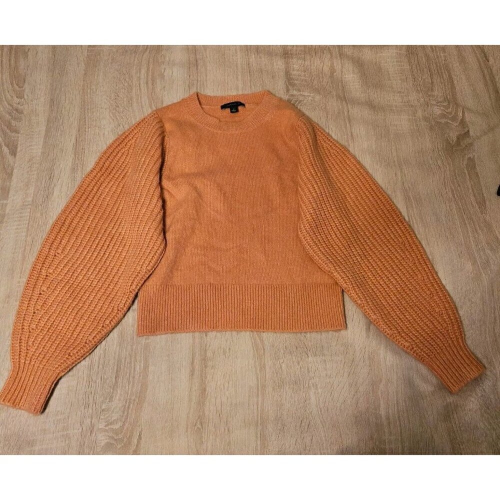 Ann Taylor Size Xs Orange Wool Blend Pullover Sweater Soft & Cozy